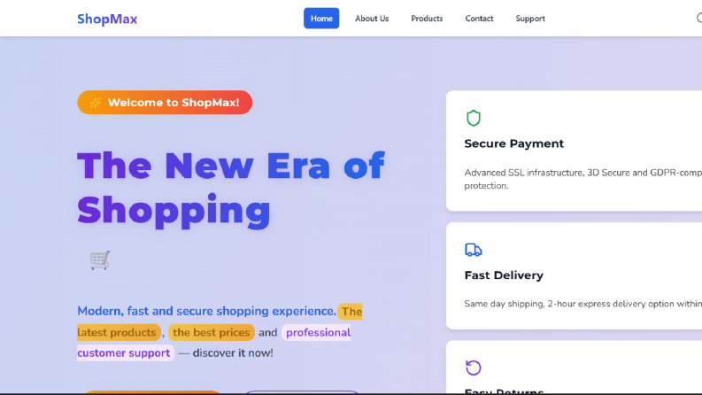 Modern & Responsive E-commerce Platform