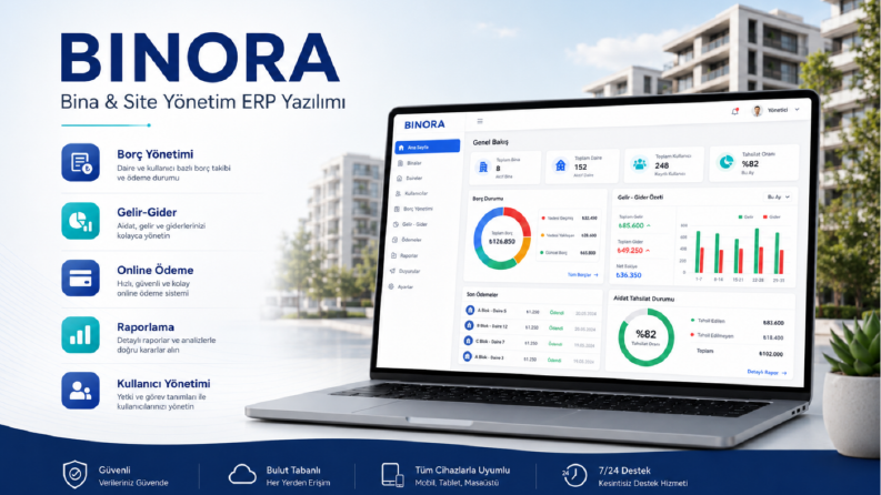Binora - Bina ve Site Yönetim ERP Yazılımı