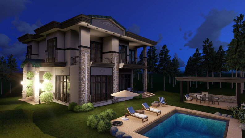 Taş Kaplamalı Villa