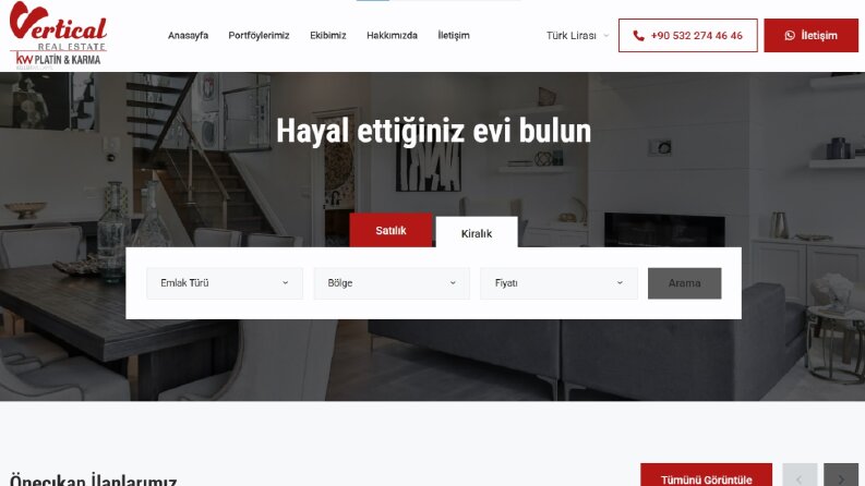 Vertical Gayrimenkul Emlak Web Sitesi