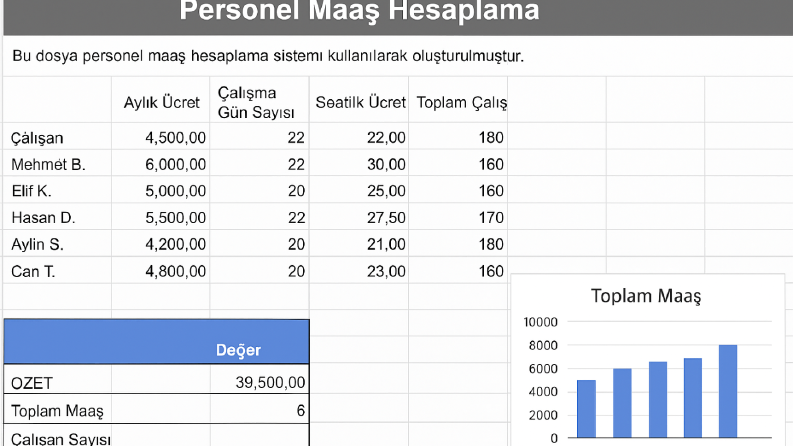 Excel Personel Maaş Hesaplama ve Otomatik Raporlama Sistemi