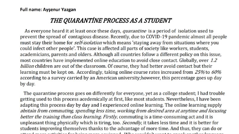 How is a student's quarantine process?
