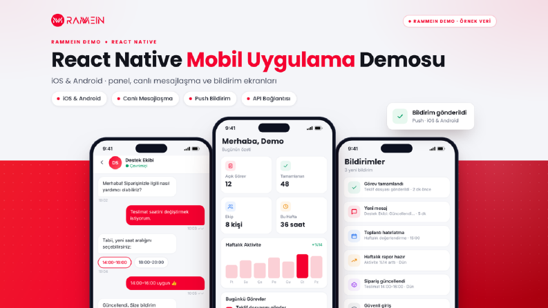 Mobil uygulama arayüz demosu – Rammein