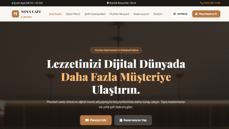 Nova Cafe - Restoran & QR Menü Sipariş Sistemi