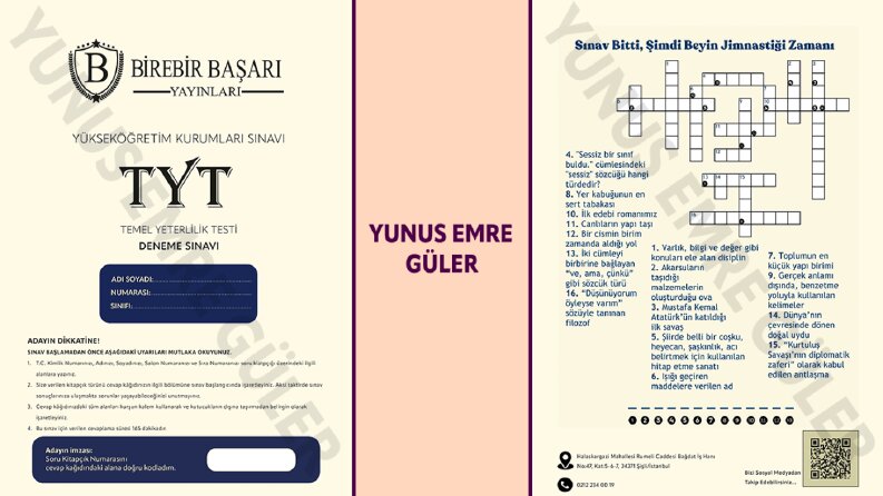 Deneme Sınavı Dizgi ve Kapak Çalışması
