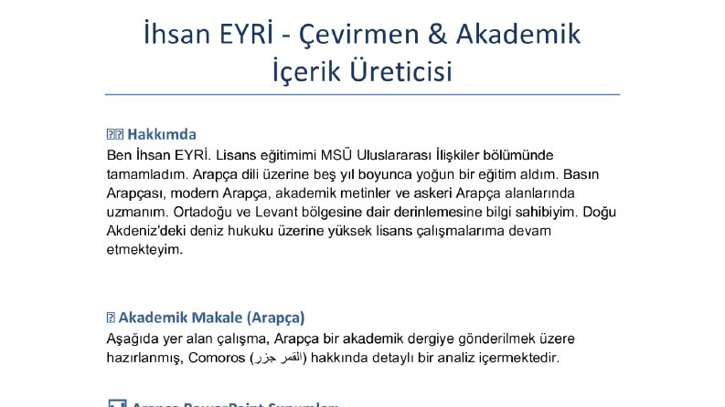 Güncel Gelişmeler ve Sorunlar Hakkında Yaptığım İşler 