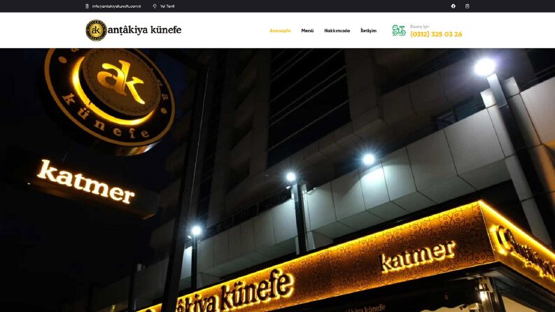 Antakiya Künefe | Web sitesi tasarımı