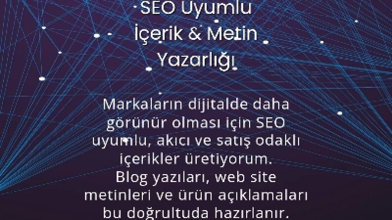 SEO odaklı , satış getiren içerik ve metin yazarlığı çalışmaları