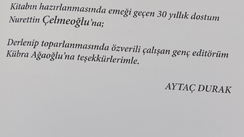 Aytaç Durak- Editörlük Hizmeti