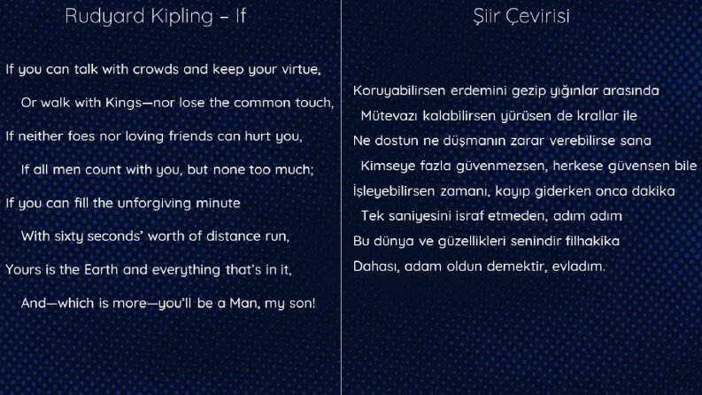 Şiir Çevirisi - Rudyard Kipling - If
