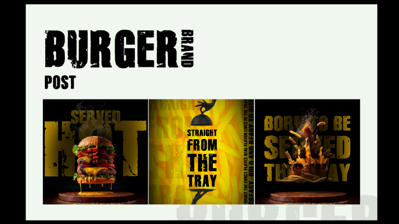 Burger Markası İnstagram Post Tasarımı