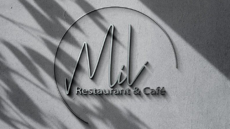 Mili Reataurant & Cafe Minimalist Typografik Logo Çalışması