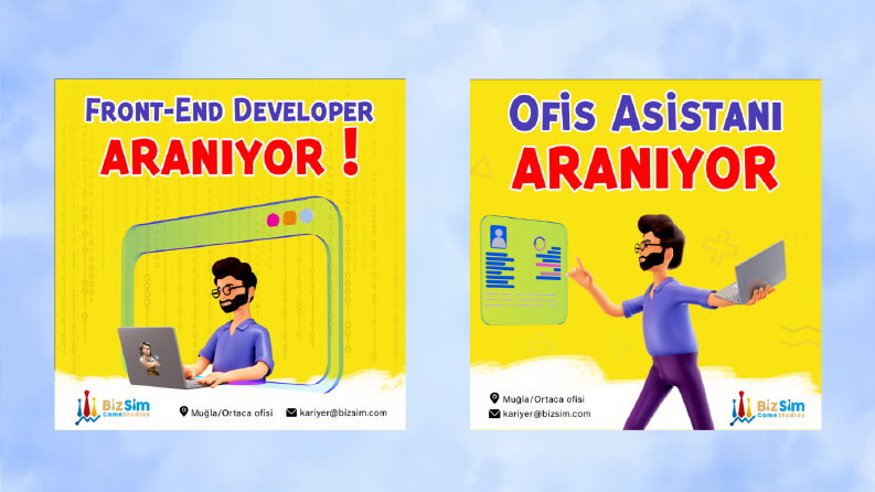 Maskot Banner Tasarımı - BİZ-SİM