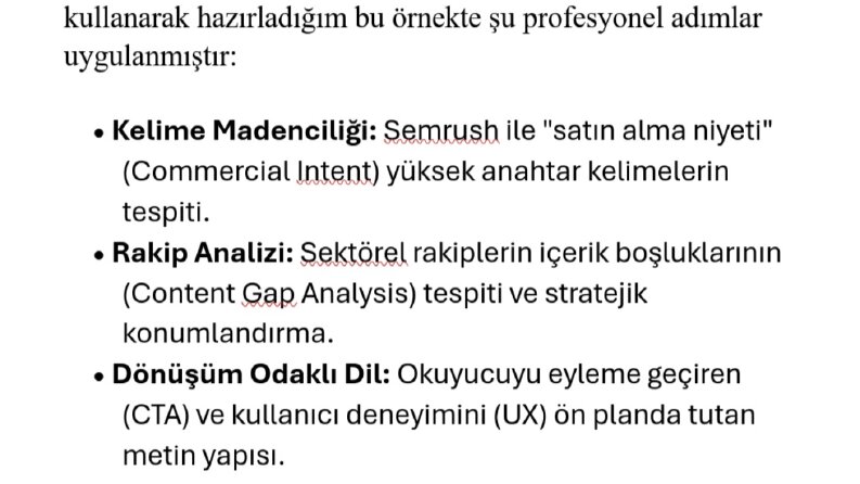 Semrush Analizli E-Ticaret SEO İçeriği