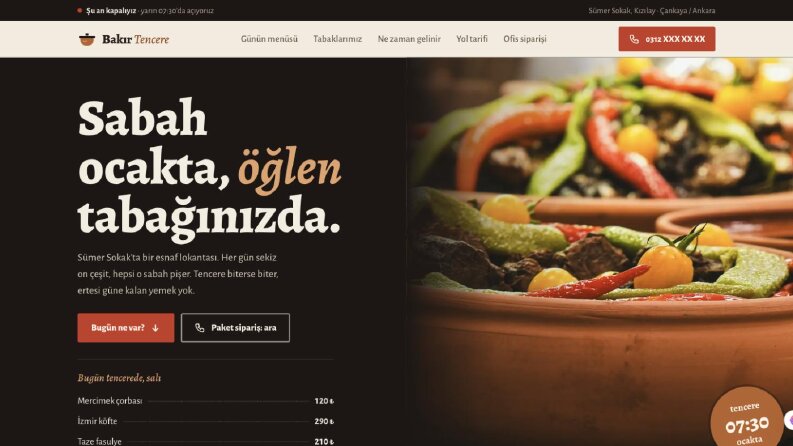Bakır Tencere - Esnaf Lokantası Web Sitesi