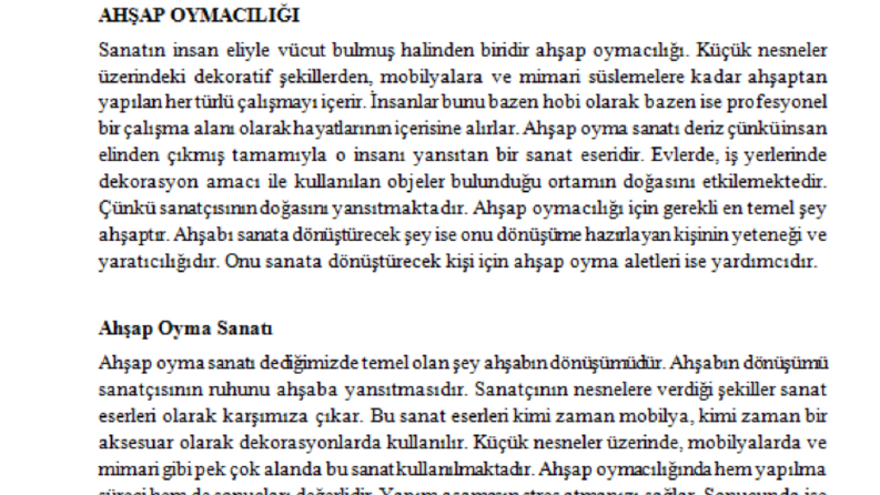 Ahşap Oymacılığı