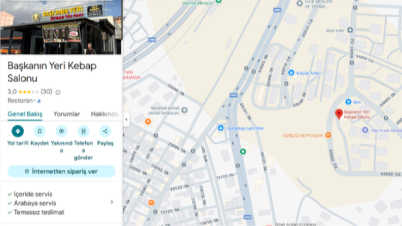 Google harita kaydı