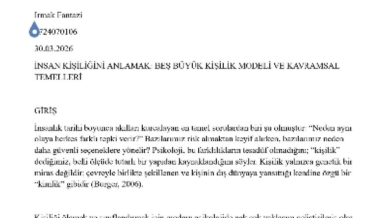 Akademik Araştırma ve Psikolojik Analiz Makalesi