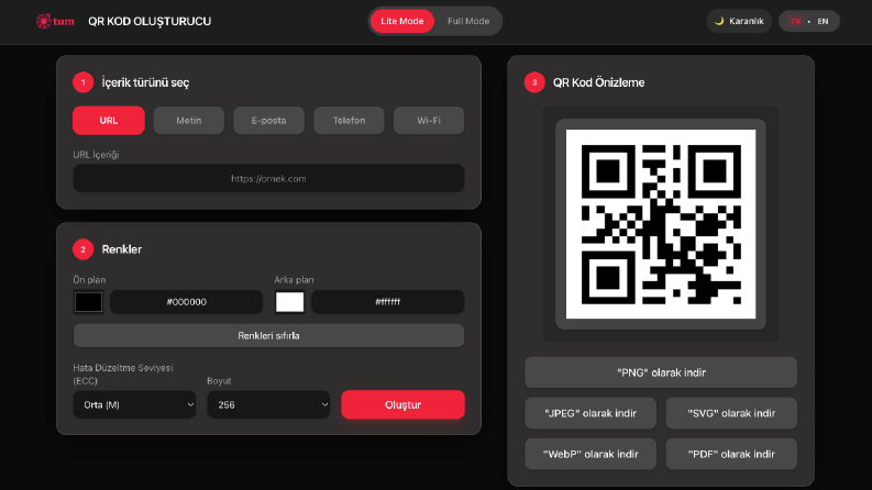  Profesyonel QR Kod Üretici