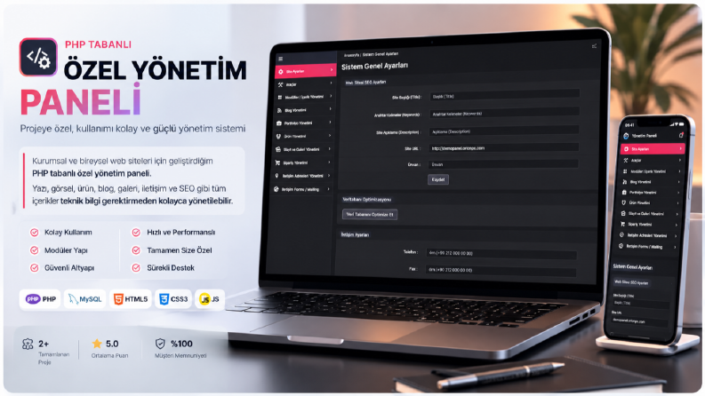 PHP Tabanlı Özel Yönetim Paneli