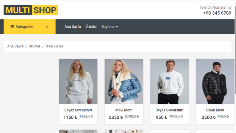 Multi Shop E-Ticaret Projesi
