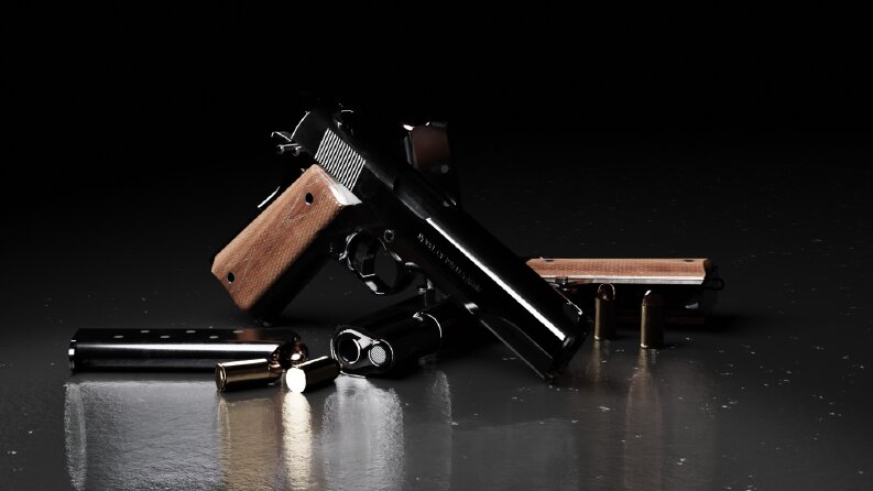 3d gun model render