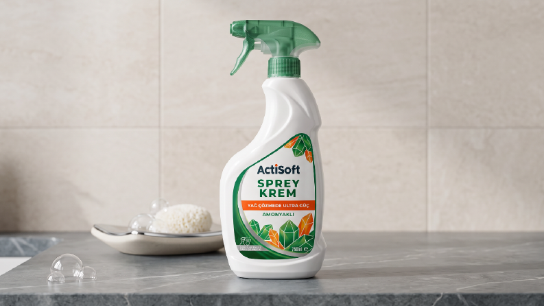 ActiSoft Sprey Krem Temizleyici Etiket Tasarımı