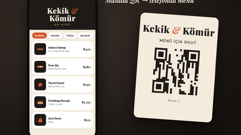 Ocakbaşı Restoran Menüsü + QR Menü Tasarımı