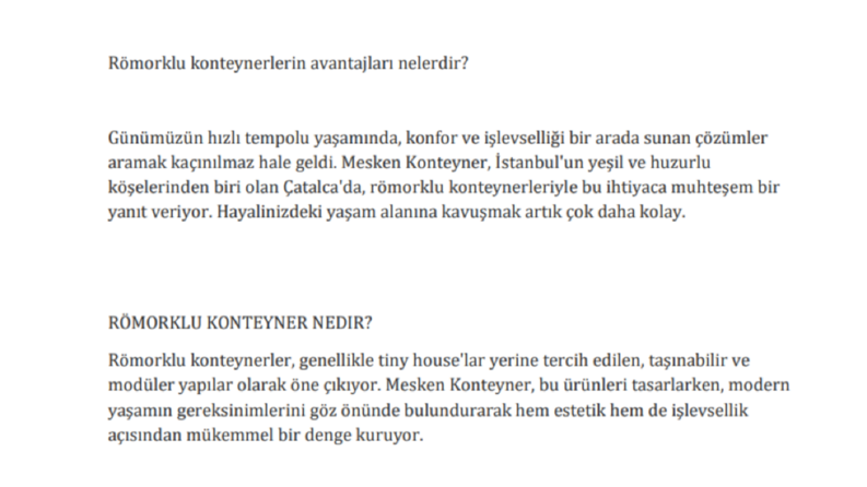 Römorklu Konteyner
