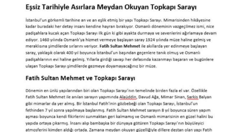 Gezi Yazısı Örneğim