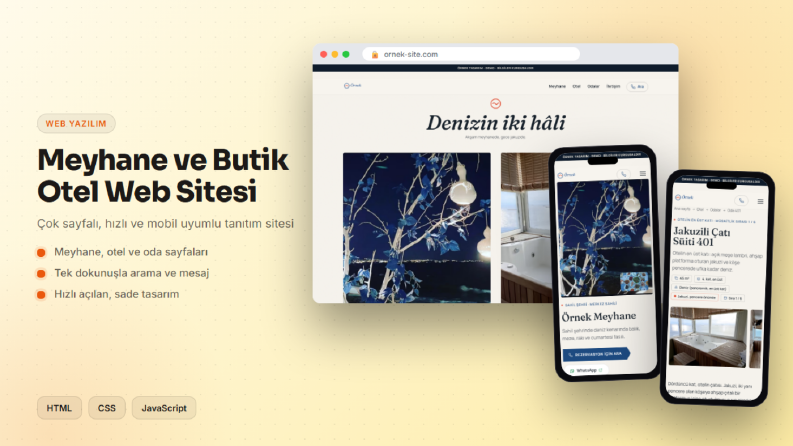 Meyhane ve Butik Otel Çok Sayfalı Web Sitesi