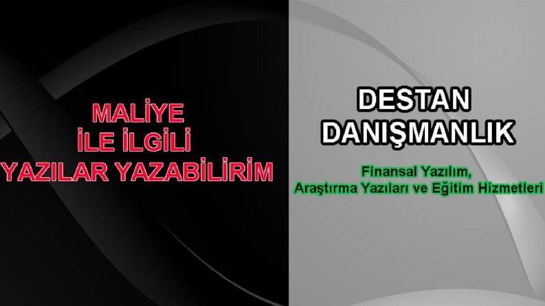 Maliye ile ilgili özgün ve kaliteli yazılar