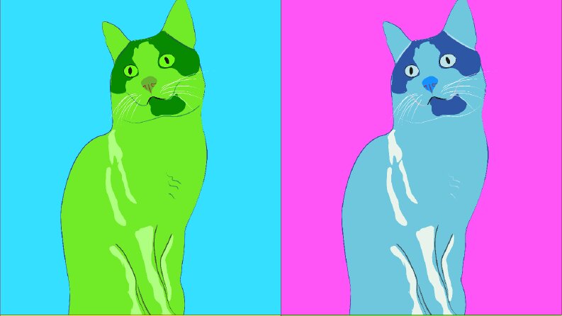 Renkli pop art- kedi