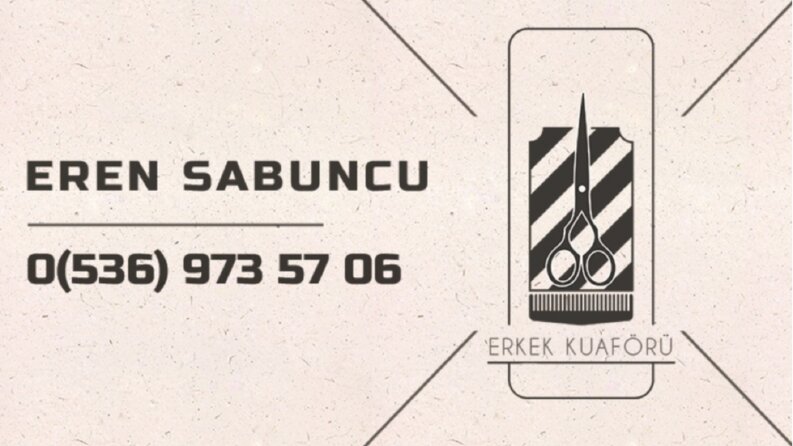 Eren Sabuncu Erkek Kuaförü Kartvizit Tasarımı