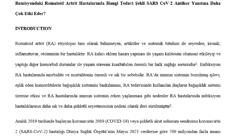 TIBBI AKADEMIK MAKALE