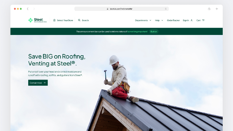 Steel Roofing Landing Page