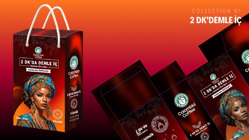Colombia Coffee – Ambalaj & Paket Etiketi Tasarımı