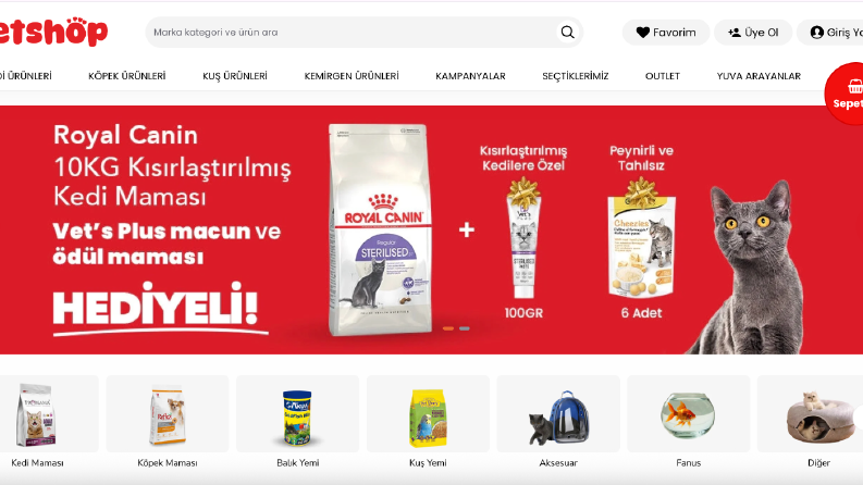 Petshop Site Tasarımı - Anahtar Teslim E-ticaret Sitesi