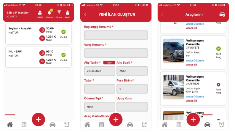 Acenteleri ve lüx araç sahiplerini mobil uygulamada buluştur