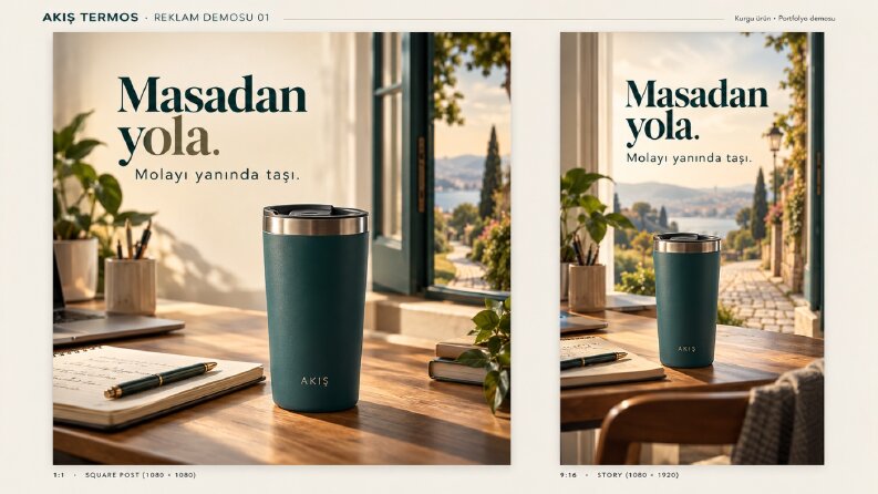 AKIŞ TERMOS — İki Reklam Konsepti Demosu