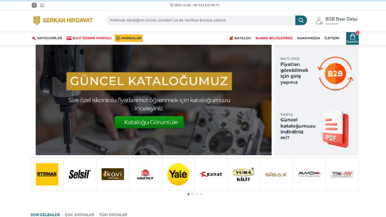 Serkan Hırdavat B2B Toptan Satış Bayi Web Sitesi