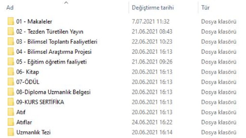 Doçentlik Dosyası Düzenleme 