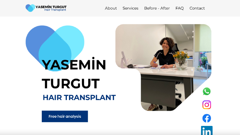 Yasemin Turgut Hair Transplant Center websitesi çalışması