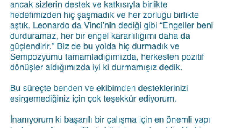 Teşekkür Metni