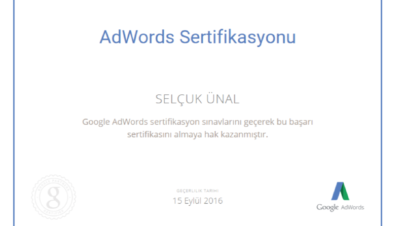 Google Adwords Sertifikası