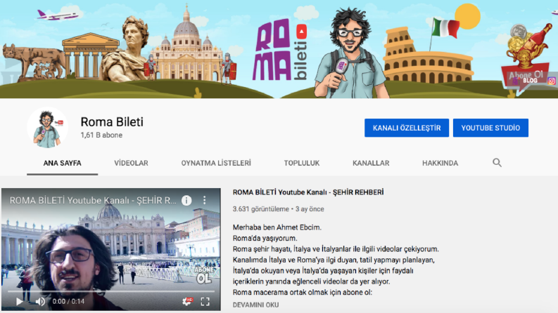 Roma Bileti Youtube Kanalı