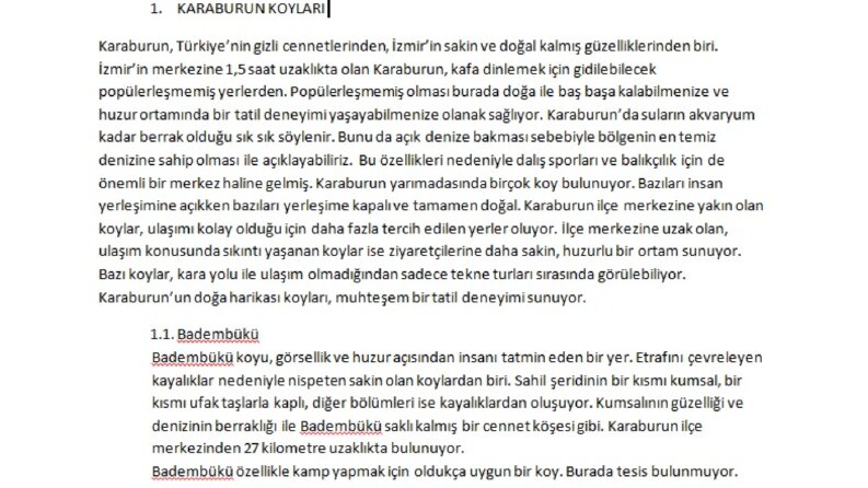 Karaburun Koyları 