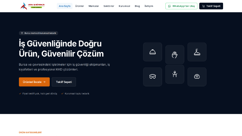 Uzpa İş Güvenlik – B2B Katalog ve Teklif Sepeti Sitesi
