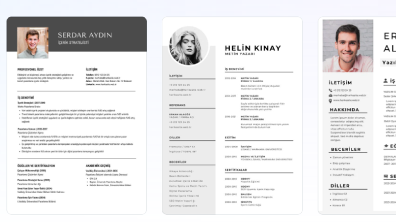 Ben, profesyonel cv hazırlıyorum