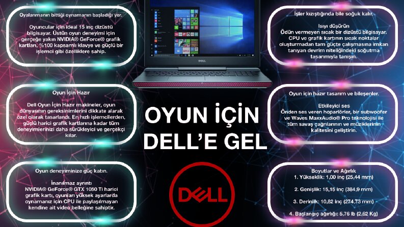 dell inspiron 15 için reklam çalışması